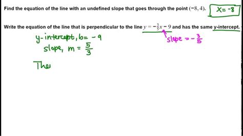 If the line has an undefined slope and passes through the point (2,3) , then the equation of the line is x2. . Equation of undefined slope